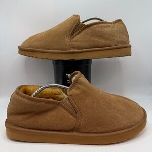 The Vermont Country Store chestnut Suede Shearling Slippers Men’s 13